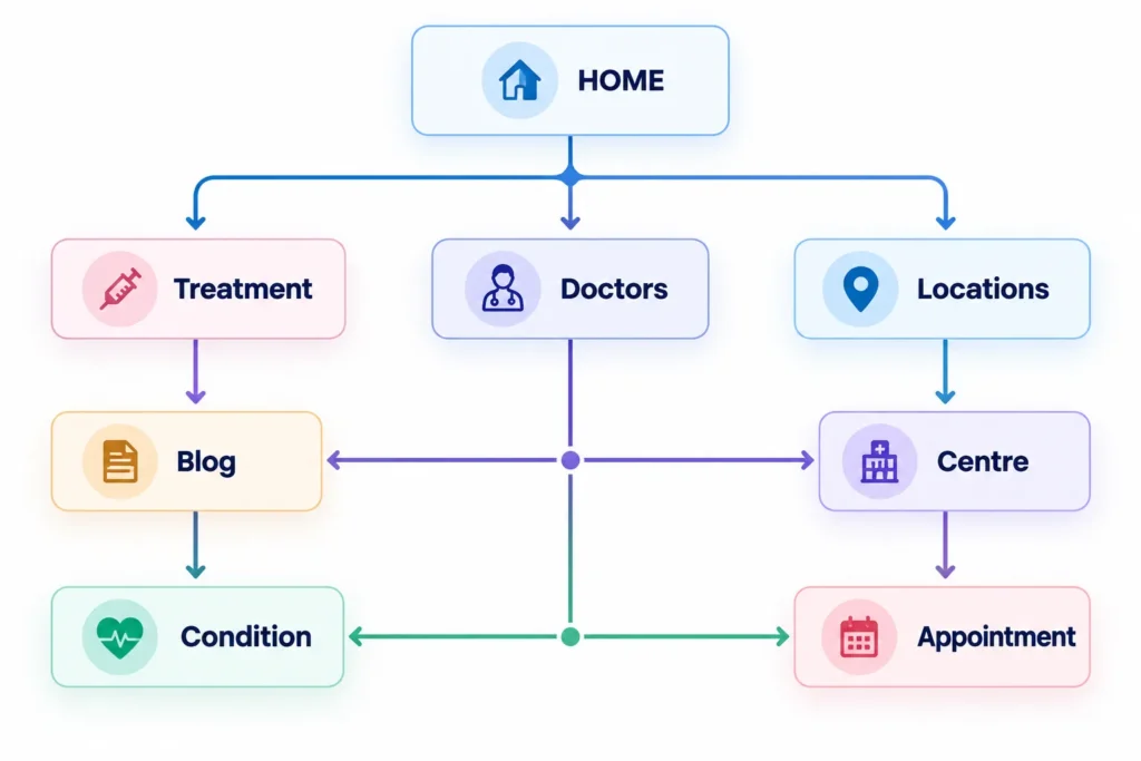 Medical Website Navigation Flowchart